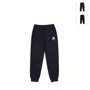 【FILA】KIDS 孩童款 針織束口長褲-丈青 1PNY-8906-NV