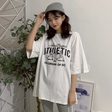 超火cec短袖T恤女新款ins潮韓版寬松學生森系慵懶風mschf上衣