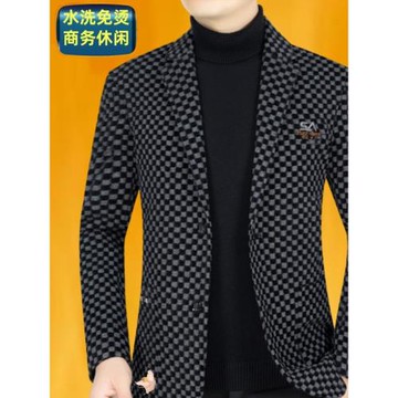 超顯瘦西服男士外套2025新款秋冬款痞帥休閑西裝男裝冬裝加絨加厚
