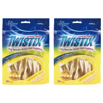 TWISTIX 特緹斯 雙色螺旋潔牙骨 L 7個  綠茶PLUS + 香蕉優格  2包  156.1g