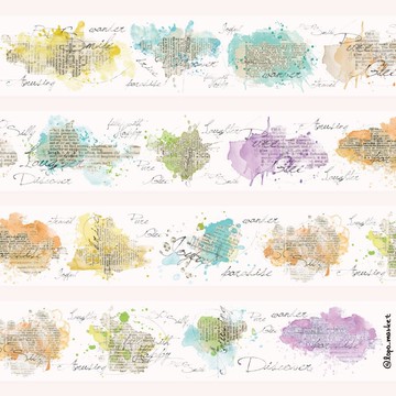 水彩拼貼霧面PET和紙膠帶