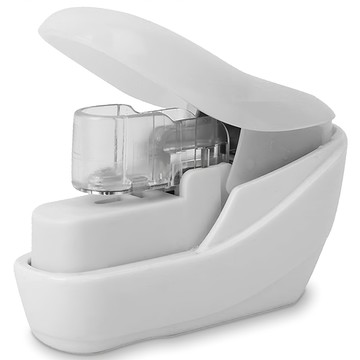 AHOYE 迷你無針釘書機  白色  無針環保安全  輕巧便攜  1個