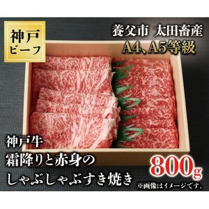 神戸牛　霜降りと赤身のしゃぶしゃぶすき焼き　800g