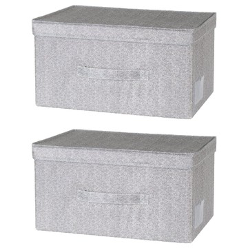 comet 抽拉式不織布收納箱 23L  40 x 28 x 21cm  灰色  2入