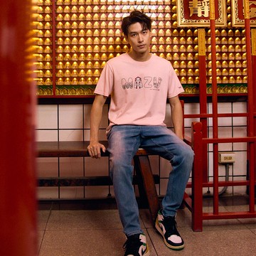 EDWIN｜白沙屯｜加大碼｜男裝｜白沙屯媽祖雙色袋花結緣錐形褲