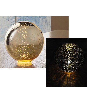 家居庭院店鋪裝飾品 歐式玻璃鏤空LED燭臺擺件 園藝雜貨1入