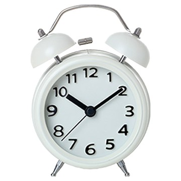 迷你摩登圓形鬧鐘  霧面白色
