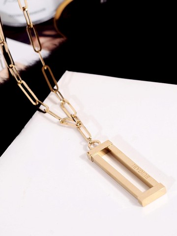 歐美潮品網紅大彤彤同款鈦鋼項鏈女百搭中長款不掉色掛件衣服配飾