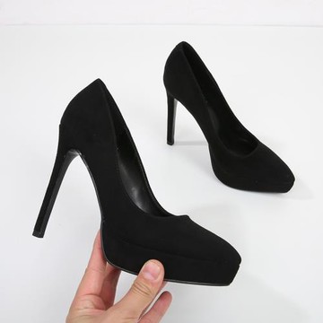 真皮旗袍走秀高跟鞋細跟尖頭單鞋防水臺職業工作鞋女小碼313233碼