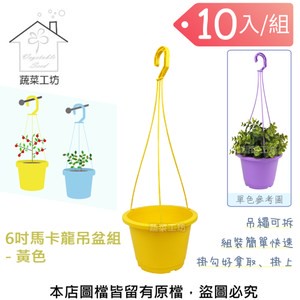 6吋馬卡龍吊盆組 - 黃色-10入/組