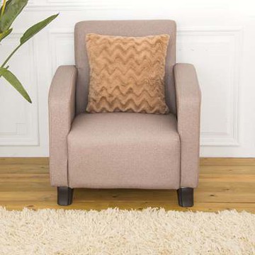 時尚屋 星野單人座實木骨架貓抓皮沙發/臺製/免運免組