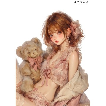 【3 月新作 2】07-095-0057 人物貼紙 動物與甜美蕾絲
