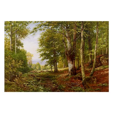 【御畫房】綠林小鹿之一 國家一級畫師手繪油畫60×90cm(VF-192)