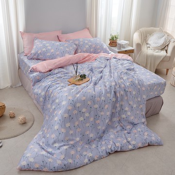 戀家小舖 台灣製床包 雙人床包 兩用被套 床單 花舞紛飛 100%天絲 床包兩用被套組 40支天絲 含枕套