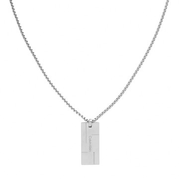 Calvin Klein 凱文克萊 CK 品牌logo線條時尚項鍊(35000058)