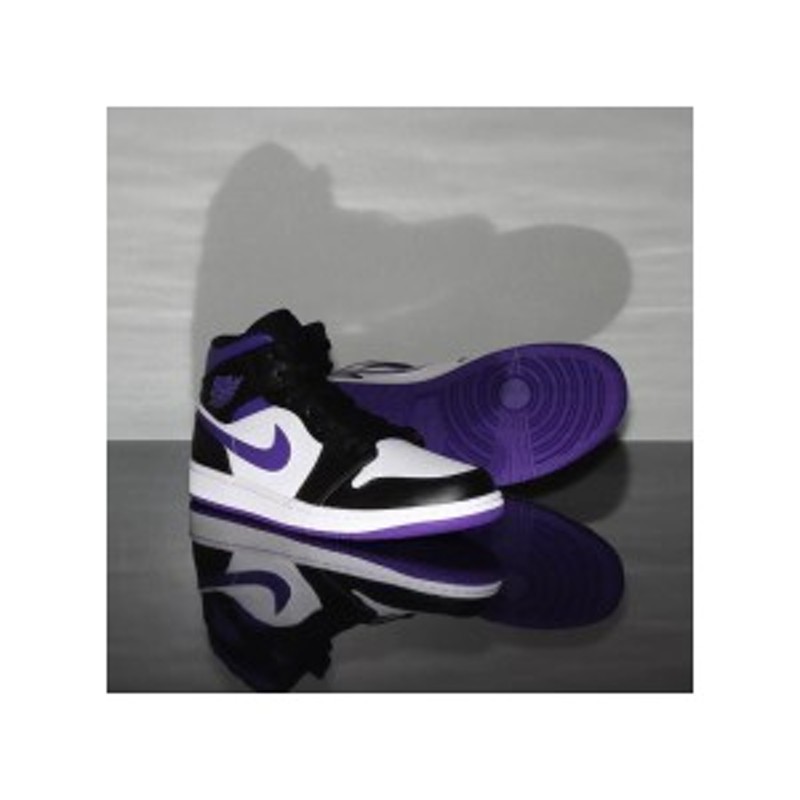 エアジョーダン1 ミッド ブラック コート パープル Nike Air Jordan 1 Mid Black Court Purple 正規品  全国送料無料 | LINEショッピング