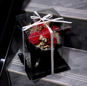 華麗玫瑰香皂花禮盒-紅色系