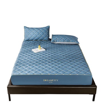 紫羅蘭抗菌棉刺繡床笠床套加厚夾棉床罩床單席夢思夾棉床墊保護套