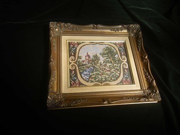 【老時光 OLD-TIME】早期歐洲布面景緻掛飾掛畫(非印刷品)