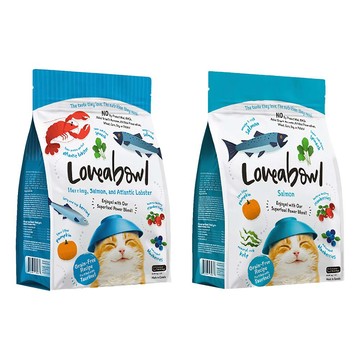 Loveabowl 【2入組】-1kg/2.2lb 無穀天然糧-全齡貓-鮭魚口味 (貓主食/貓乾糧/貓飼料)