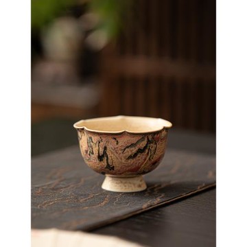 覓己敦煌油畫美人杯家用復古陶瓷茶杯個人專用功夫茶具品茗杯單杯
