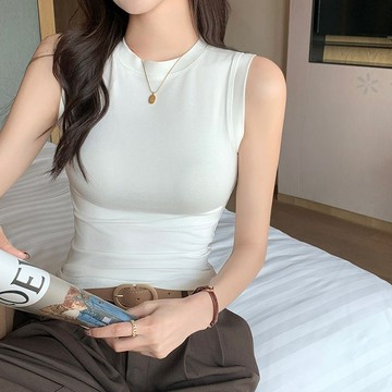 💥好物優選💥2026新款小高领吊带背心修身防走光遮副乳打底内搭短款螺纹修身上衣