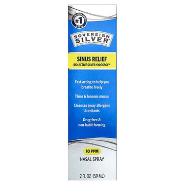 Sovereign Silver, 生物活性銀全露，天然鼻噴劑，鼻竇緩解，2 液量盎司（59 毫升）