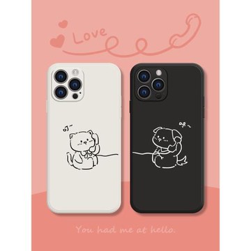 情侶手機殼適用iPhone14Promax蘋果13貓咪狗狗12小眾高級xr可愛11