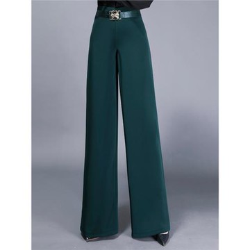 免燙不起皺闊腿褲女2025春夏高腰垂墜感顯瘦顯高寬松休閑長褲子女