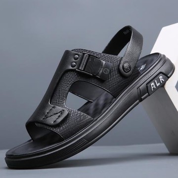 真皮涼鞋男款夏季2025新款防滑軟底拖鞋開車外穿兩用男士沙灘鞋