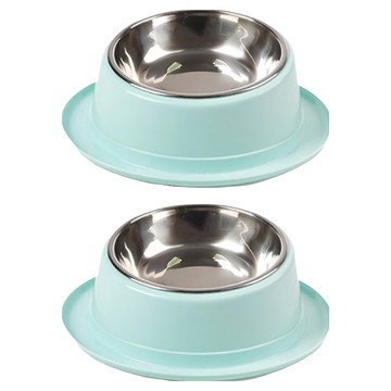 寵物夢工廠 禮帽傾斜二合一碗  顏色隨機  2個