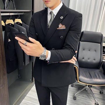 休閑大碼韓版潮流痞帥修身西服