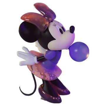 魔力風暴 潮服系列 吹泡泡米妮公仔 紫色  1個