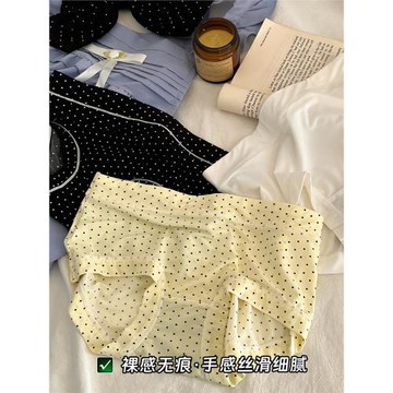 內褲女牛奶絲冰絲可愛小清新性感中腰包臀波點透氣輕薄無痕新款