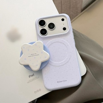 紫色星星支架適用17蘋果17promax菲林磁吸iphone16手機殼15軟套13