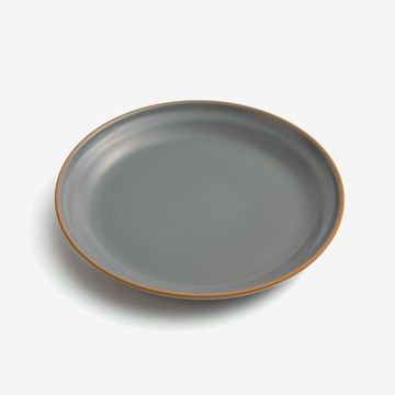 WAGA 樸質白玉 20.5cm 陶瓷圓盤｜霧灰｜單品