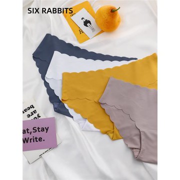 六只兔子女士內褲性感無痕低腰冰絲短褲牛奶絲少女棉質襠三角褲