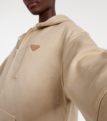 Prada Oversized cotton zip-up hoodie