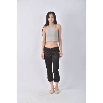 (L) so nice寬版黑色長褲二手衣