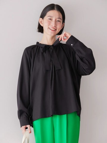 2WAY綁帶領結抓褶垂墜感襯衫(HC41L0A0200) - AMERICAN HOLIC