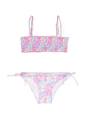 MC2 Saint Barth Kids - Tilly floral-print shirred bikini - kids - Polyamide/Elastane - 6 - Pink