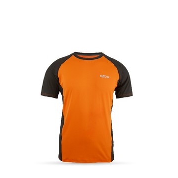 修身圓領運動上衣(男)-橘黑