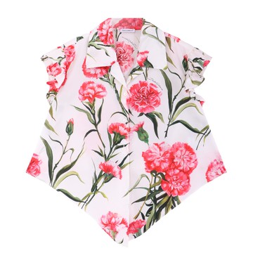 DOLCE & GABBANA Kids 康乃馨印花府綢襯衫