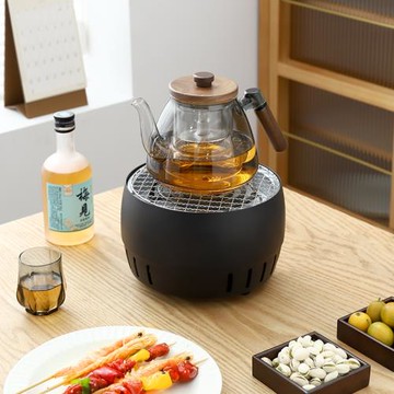 家用煮茶爐電陶爐中式鑄鐵小型戶外燒烤爐燒水壺戶外便攜無煙烤架