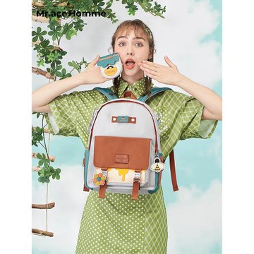 mrace蜜蜂系列 可愛雙肩包女高中學生電腦背包小眾設計書包大容量