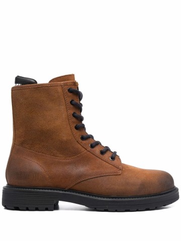 distressed lace up boots men