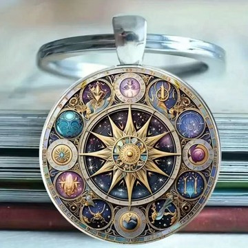 🔥嚴選好物⭐新款🔥【2026新款】神祕天體符號宇宙行星色彩窗掛件鑰匙扣禮物懸掛裝飾