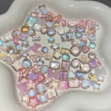 🍀臺灣出貨🍀淺色係K9美甲鑽純慾風美甲穿戴甲diy材料手工安可拉配件透色高品禮物