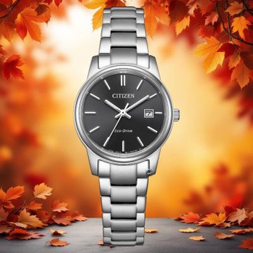 CITIZEN 星辰 簡約百搭光動能腕錶-27.5黑 EW2318-90E