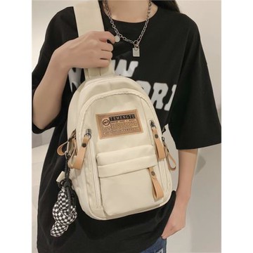 大容量學生休閑帆布包包女2025新款潮ins超火胸包撞色單肩斜挎包